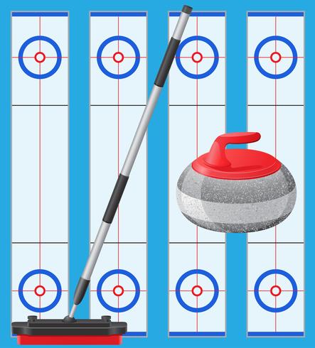 curling sport game vector