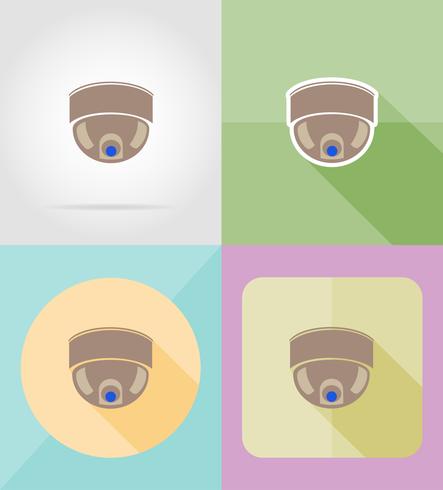 Cámara de video vigilancia para diseño plano iconos vector illustration