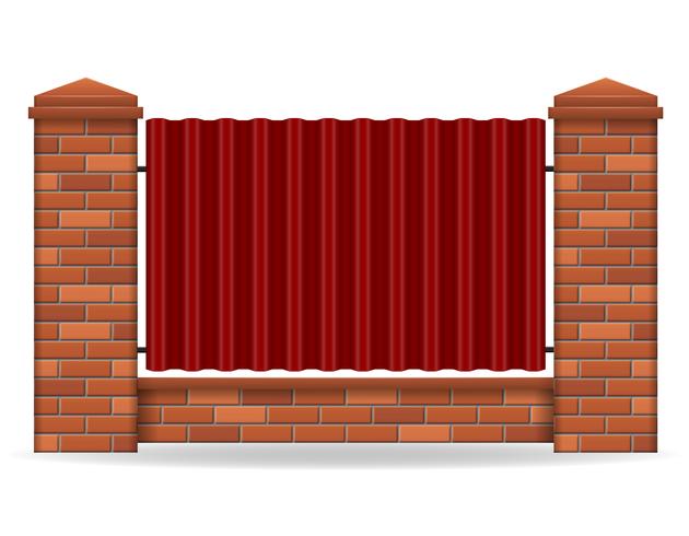 brick fence vector illustration