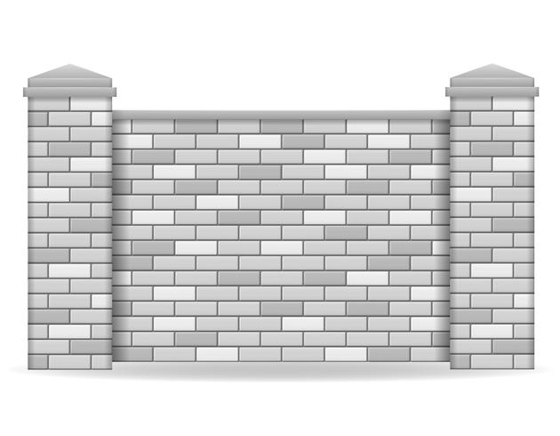 brick fence vector illustration