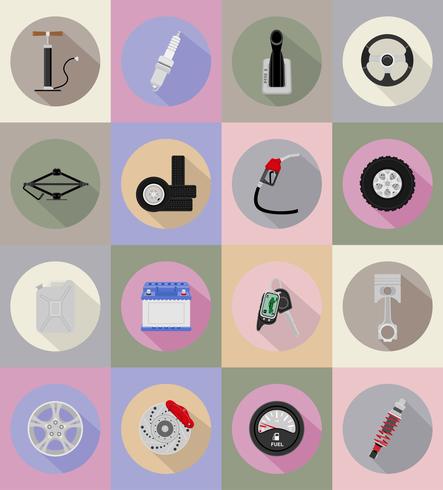 car equipment flat icons vector illustration