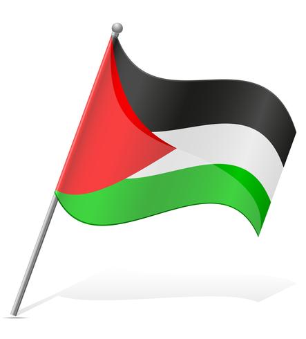 Bandera De Palestina Sobre Fondo Blanco, Ilustración Vectorial