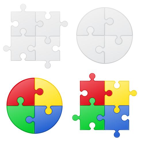 puzzle set iconos vector illustration