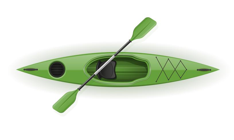 Kayak de plástico para pesca y turismo ilustración vectorial vector