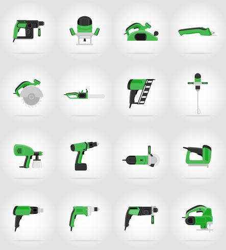 electric tools for construction and repair flat icons vector illustration