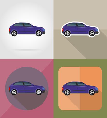 coche transporte iconos planos vector illustration