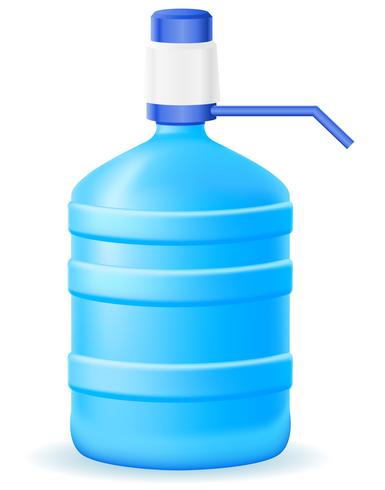 water in plastic bootle with a hand pump vector illustration