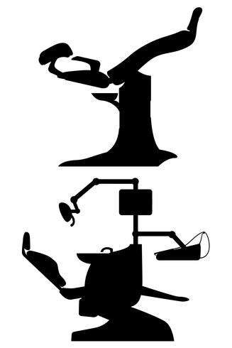 gynecological and dental chair black vector illustration