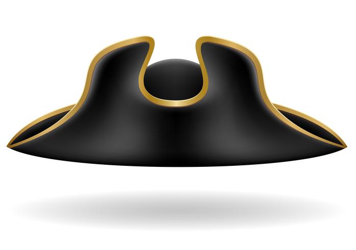 Sombrero pirata tricornio ilustración vectorial vector