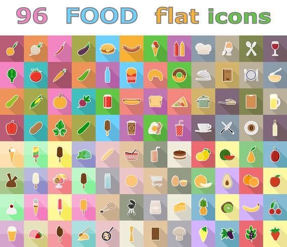 food flat icons vector illustration