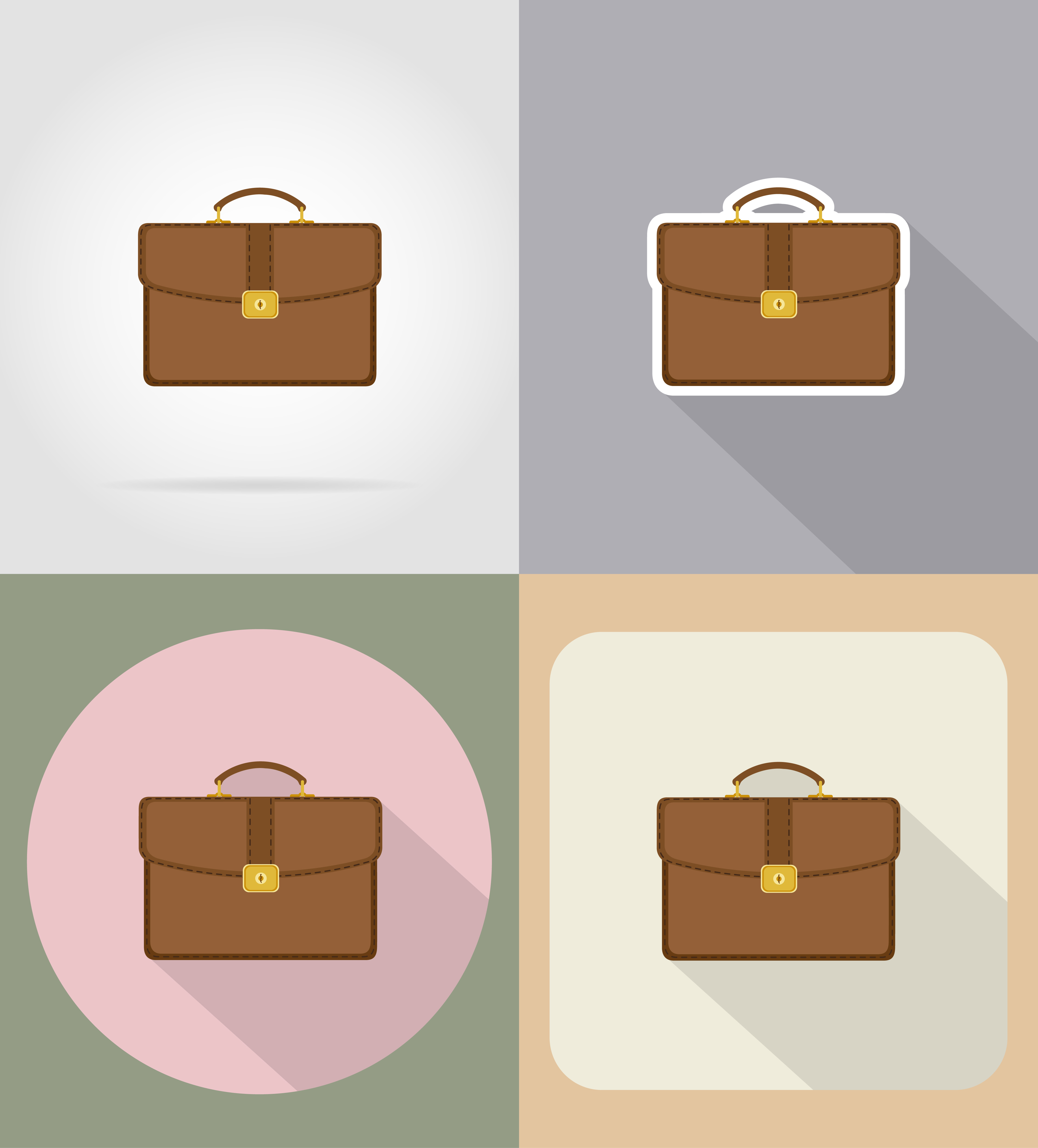 leather briefcase flat icons vector illustration 515817 Vector Art at