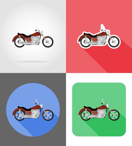 Iconos planos de motocicleta vector illustration