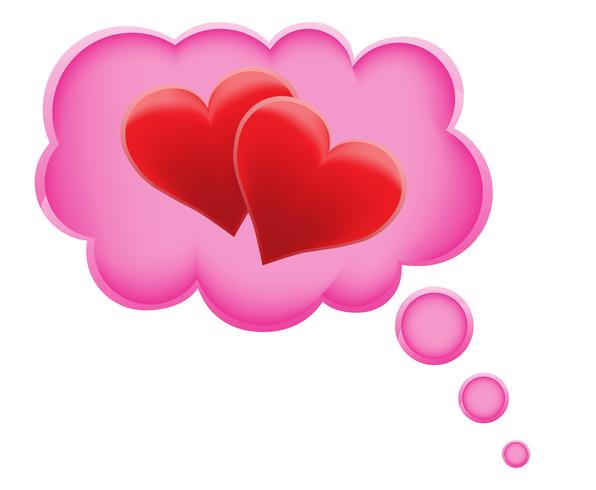 concept of dream a love in cloud vector illustration