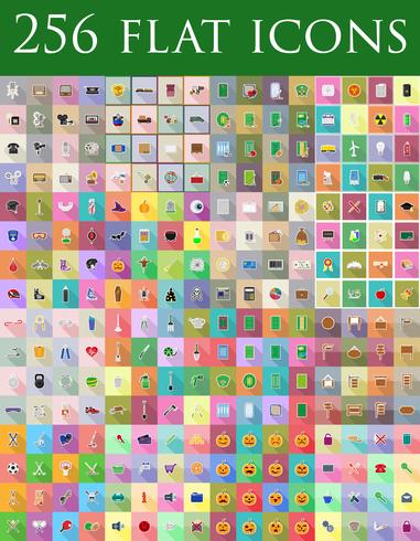 diverse set of flat icons vector illustration