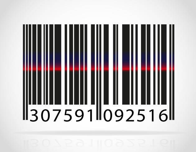 barcode with the strip from the laser vector illustration