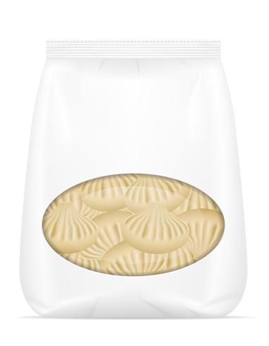 dumplings khinkali of dough with a filling in packaged vector illustration