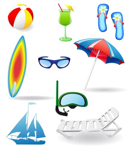 set from beach vector