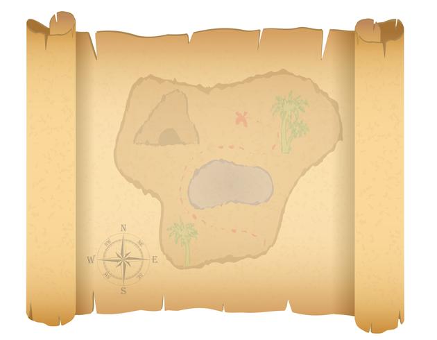 pirate treasure map vector illustration
