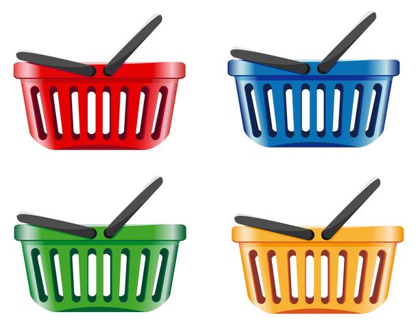 coloured shopping basket vector