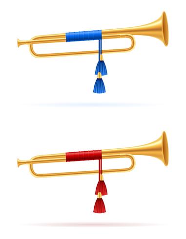 king royal golden horn trumpet vector illustration