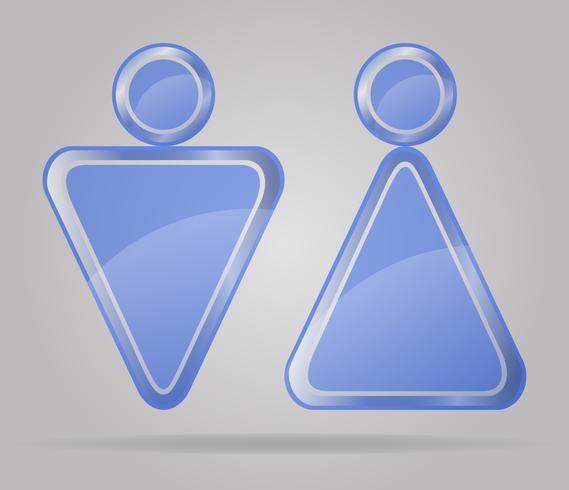 transparent sign man and women toilets vector illustration