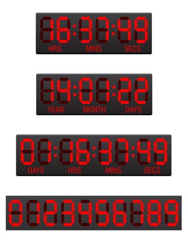 scoreboard digital countdown timer vector illustration