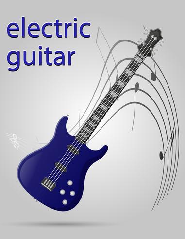 Guitarra eléctrica instrumentos musicales stock vector ilustración