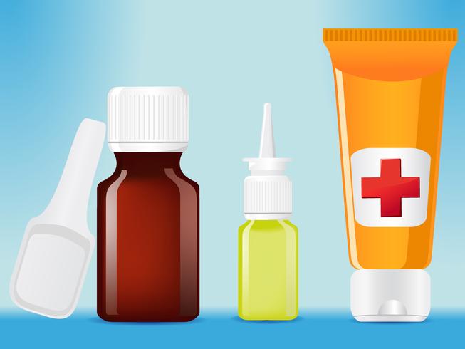 medical bottles vector