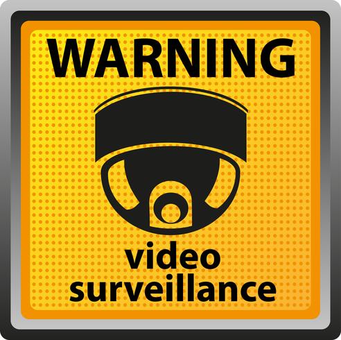 sign warning of surveillance camera vector