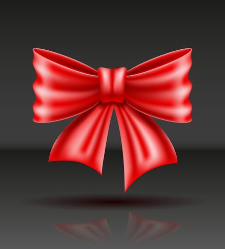 red bow realistic vector illustration