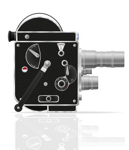 old retro vintage movie video camera vector illustration