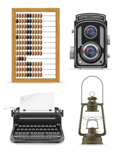 objects old retro vintage icon stock vector illustration