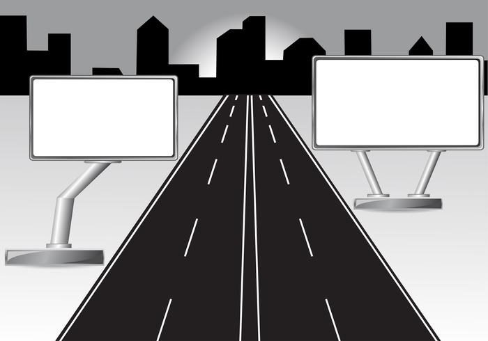 road and billboard vector