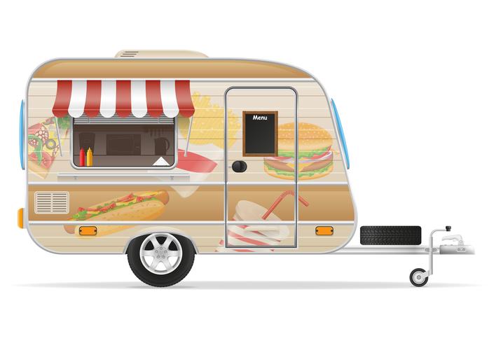 fast food trailer vector illustration