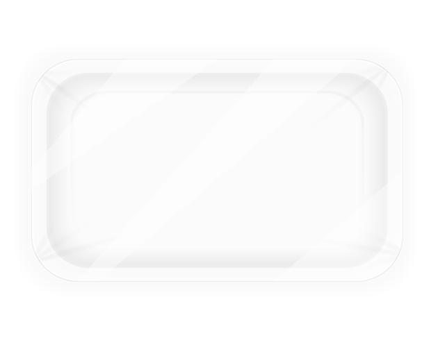 white plastic container packaging for food vector illustration