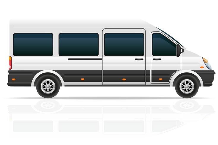 Minio bus para el transporte de pasajeros ilustración vectorial vector