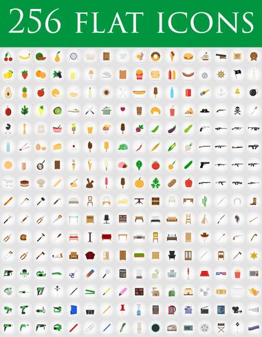 diverse set of flat icons vector illustration