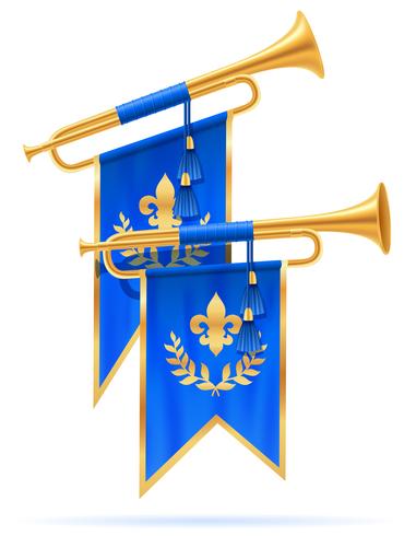 king royal golden horn trumpet vector illustration