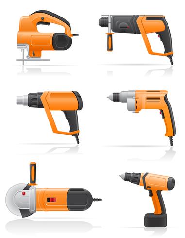 electric tools set icons vector illustration