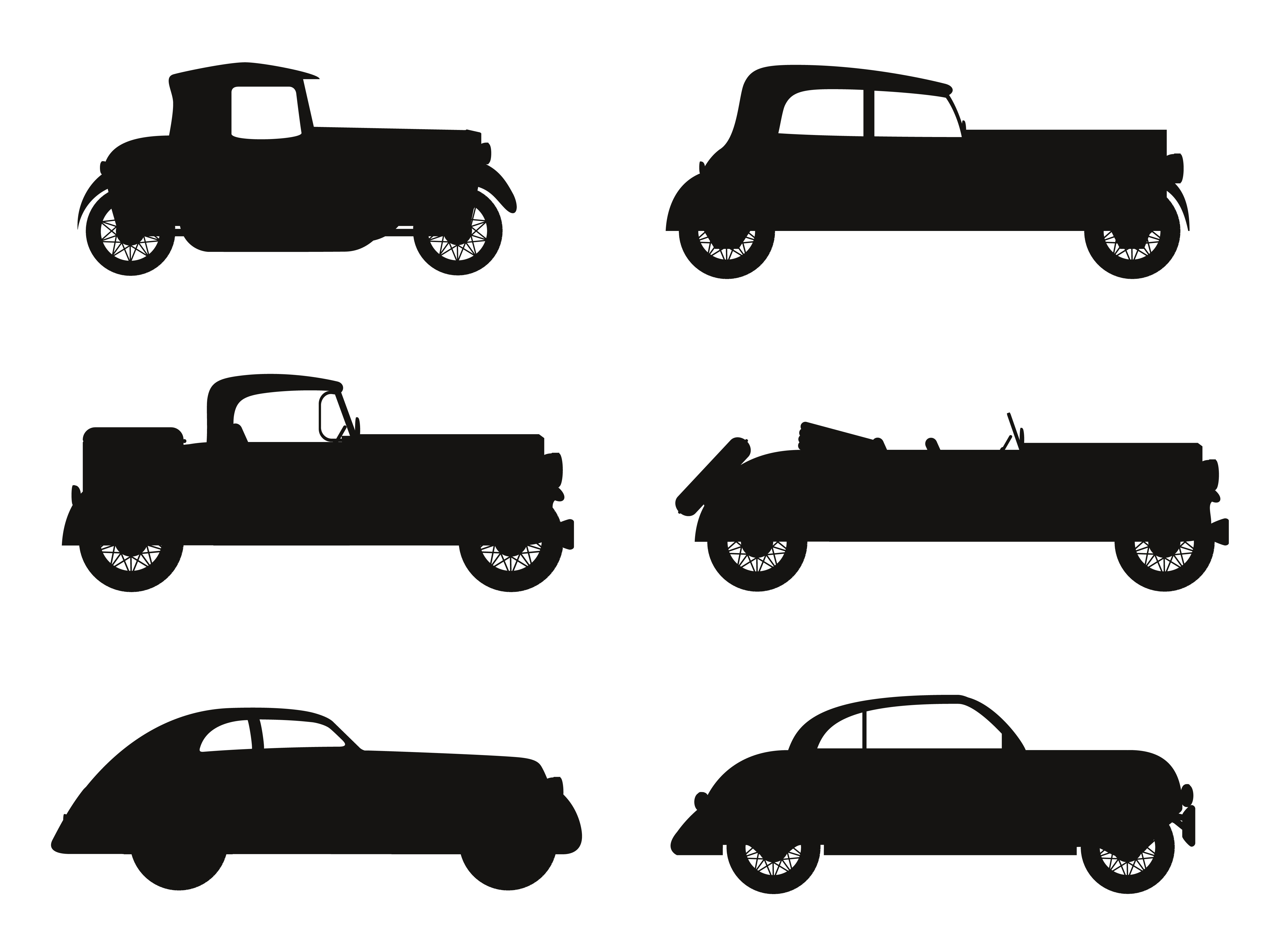 Old Car Silhouette SVG