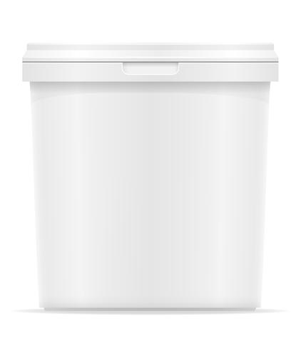 white plastic container for ice cream or dessert vector illustration