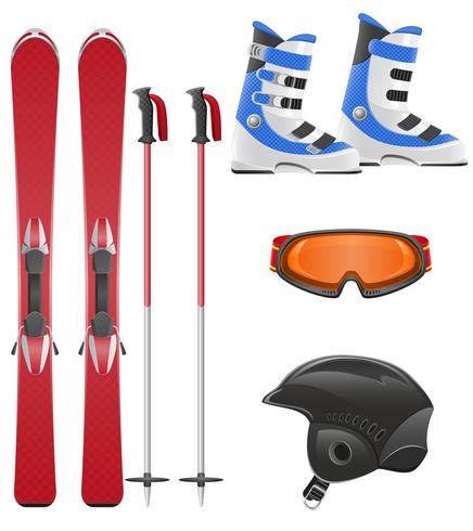 ski equipment icon set vector illustration