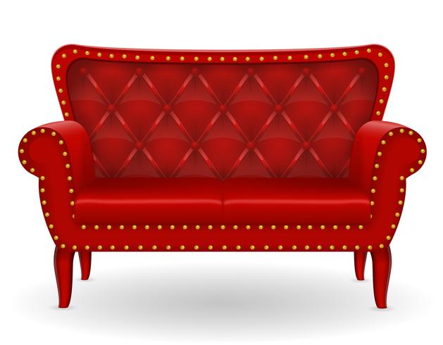 Sofá rojo muebles ilustración vectorial vector