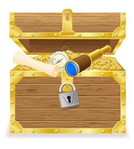 antique treasure chest vector illustration