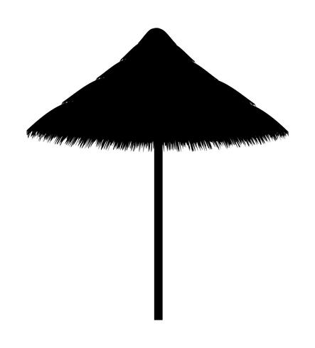 beach umbrella made for shade black contour silhouette vector illustration