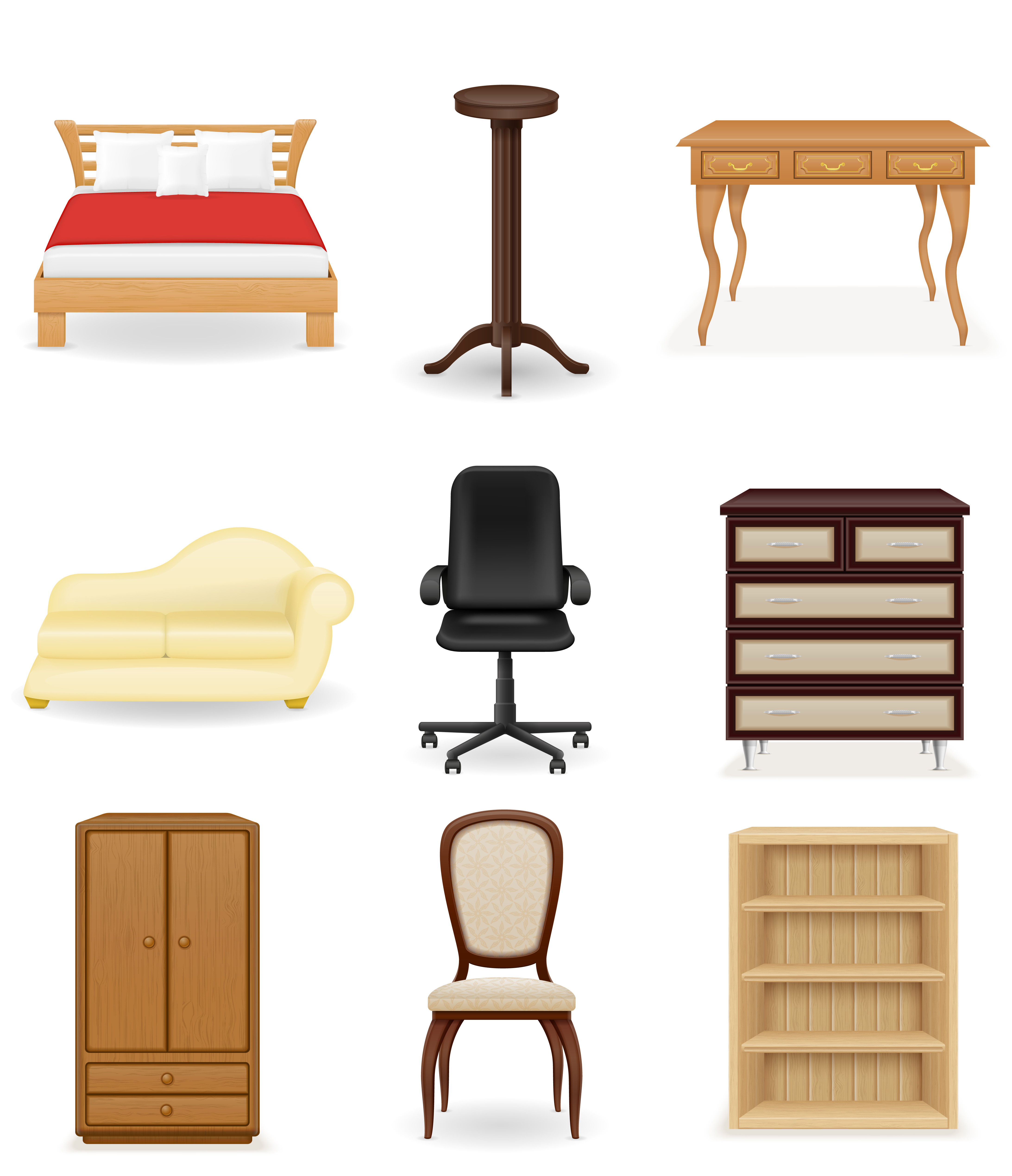 set icons furniture vector illustration 516688 Vector Art at Vecteezy