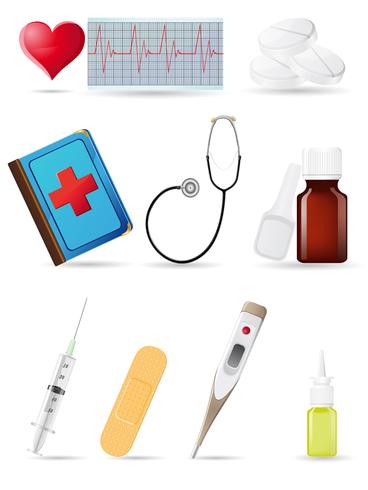 icon medical set vector