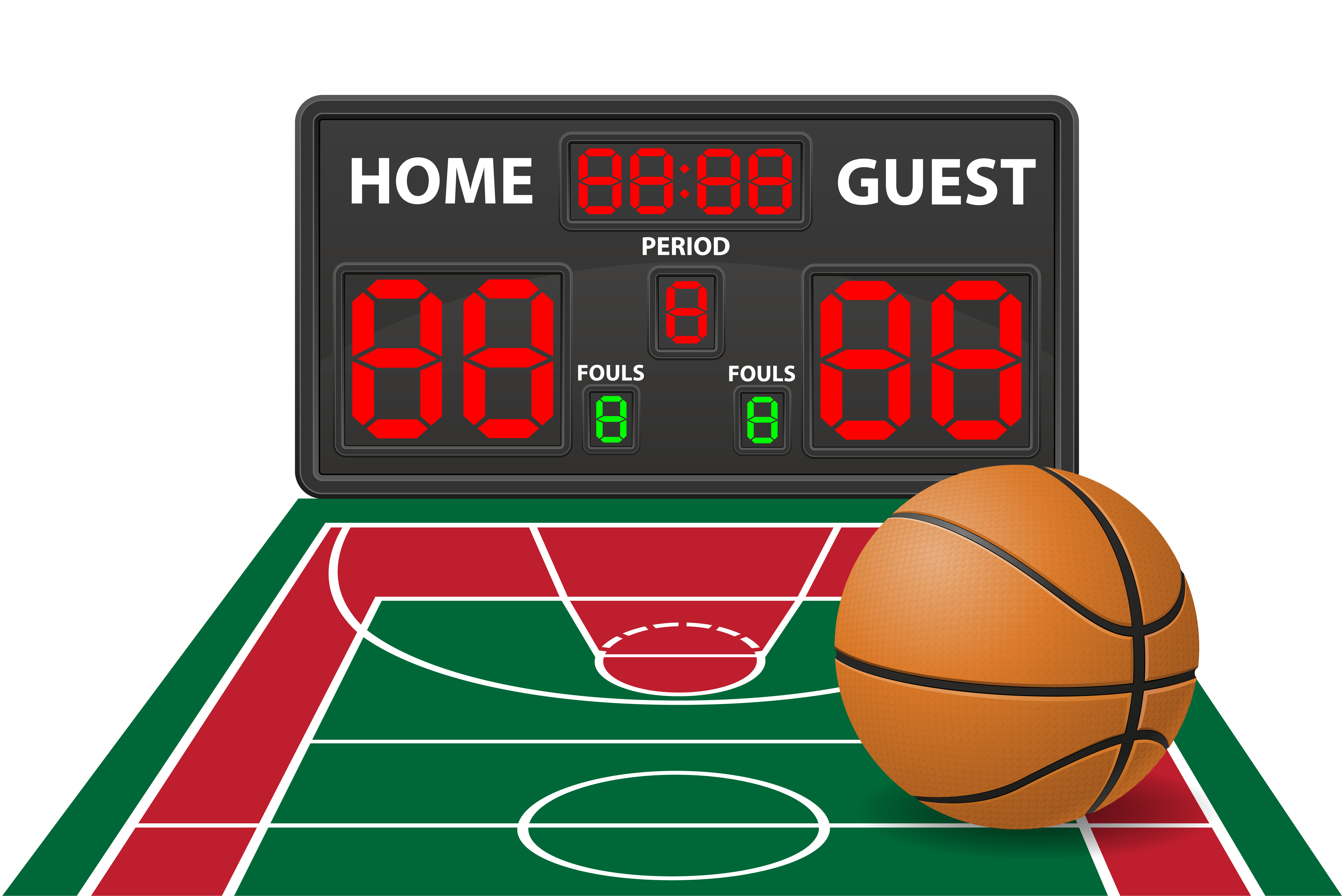 basketball sports digital scoreboard vector illustration 516745