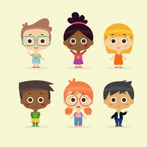 Children Character Set vector