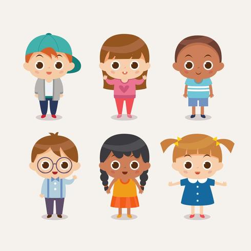 Children Character Set vector